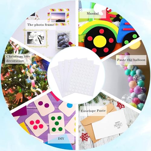 JANYUN 140 Pcs Double Sided Sticky Dots Removable Round Putty Clear Double Sided Tape for Crafts No Trace Sticky Tack Adhesive Tape (6 mm) - size: 6mm