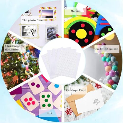 JANYUN 140 Pcs Double Sided Sticky Dots Removable Round Putty Clear Double Sided Tape for Crafts No Trace Sticky Tack Adhesive Tape (6 mm) - size: 6mm