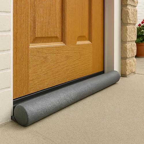 DraftBusterz - Dorm | Home Door Draft Stopper. Temperature Integrity, Noise/Smell/Light Insulation Under Door, 37.8 Inches - Trimable - Grey