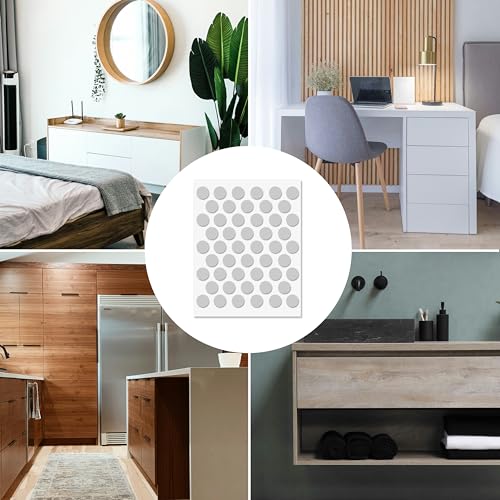 Grey Self-Adhesive Screw Hole Stickers - 50 pcs. 0.55 inch / 14 mm Peel Stick Dust Proof Tape, Water Resistance PVC Caps for Wood Cabinets, Furniture, Drawer, Wardrobe, Kitchen, Table - color: Grey, size: 0.55 inch - 14 mm