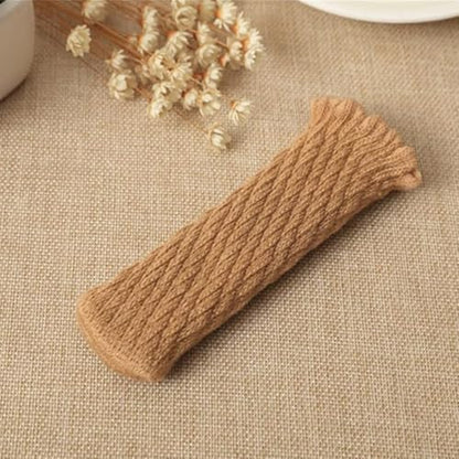 32Pcs Chair Leg Floor Protectors Knitted Furniture Foot Covers Non-Slip Wear-Resistant Noise Reduction Chair Cover Cap Solid Color Set - color: Style 5-khaki