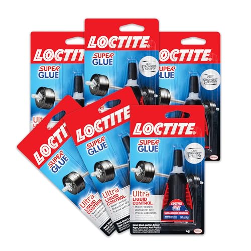 Loctite Super Glue Ultra Liquid Control, Clear, 0.14 fl oz Bottle, 6 Pack - Superglue for Plastic, Wood, Metal, Crafts & Repair, Cyanoacrylate Adhesive Instant Glue, Quick Dry - size: 6 Pack