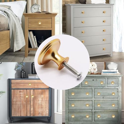 16 Pcs Champagne Cabinet Knobs, Round Dresser Knob Kitchen Drawer Knobs, Single Hole Cupboard Door Knob Dresser Drawer Pulls Handles (Champagne) - color: Champagne, size: 16 Pack