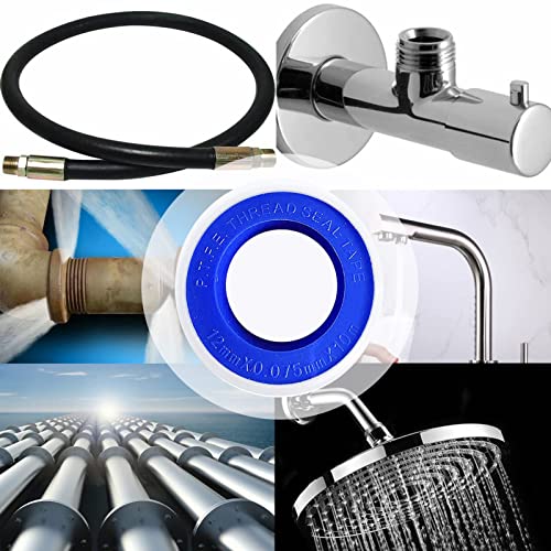 BetterJonny 10 Rolls Teflon Tape, 12mmx10m PTFE Pipe Sealant Seal Tape Industrial Thread Seal Tapes Plumbing Waterproof Seal Tape for Shower Head,Water Pipe Sealing Tape,Thread Seal（White）