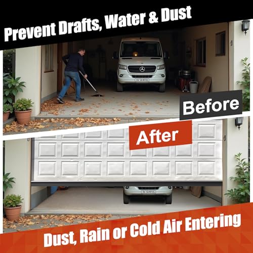 Garage Door Seals Bottom Rubber - 16.5Ft EPDM Weatherproof Weather Stripping for 5/16" T-End Garage Doors, Blocks Drafts/Rain/Rodents, Noise-Reducing & Energy Saving - size: No track - 16.5 Feet