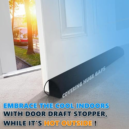 HomeProtect Under Door Draft Stopper 30 Inch Triangle Door Weather Stripping Reduce Wind/Breeze Noise Light Blocker Door Sweeps, Improved Triangle Design More Fits 0 to 3" Door Gaps Black - size: 30"