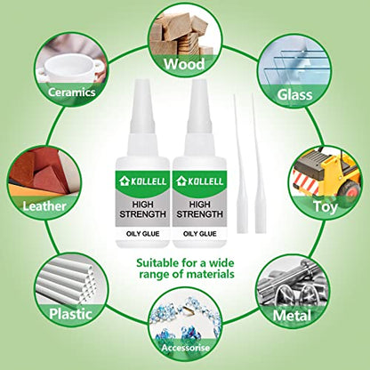 High Strength Oily Glue,Universal Super Glue,Welding High-Strength Oily Glue, Used for Quick Repair of Metal, Plastic, Wood, Glass, Jade and So On(50g/pcs)(2Pcs) - color: Oily Glue 2Pcs