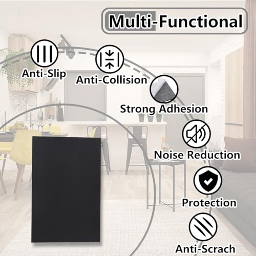 Jayen 132 Pcs Non Slip Self-Adhesive Silicone Cuttable Furniture Pads, Anti-Sliding Anti-Scratch Rubber Floor Protectors for Any Furniture and Appliances - Black (Matte) - size: Black