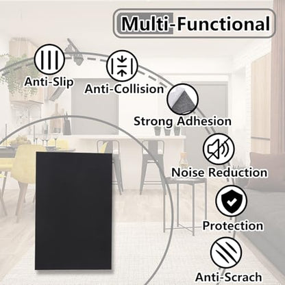 Jayen 132 Pcs Non Slip Self-Adhesive Silicone Cuttable Furniture Pads, Anti-Sliding Anti-Scratch Rubber Floor Protectors for Any Furniture and Appliances - Black (Matte) - size: Black