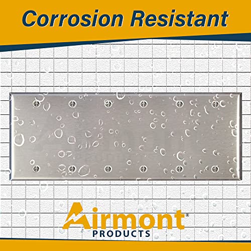 Stainless Steel Blank Wall Plates, 6 Gang Standard Size 4.50'' x 11.75'' Corrosion and Heat Resistant, Silver Metal, Cover Unused Electrical Sockets or Switch Holes - size: 6 Gang
