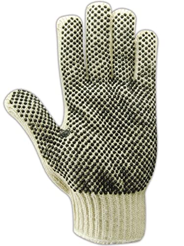 MAGID Dotted Gloves Polyester/Cotton Blend, 12 Pairs, Size Men's (Fits Large), T93 - size: 9/L, style: 12 Pairs