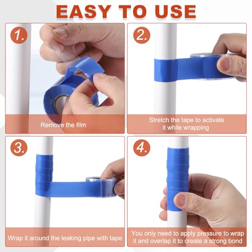 uxcell 2 Pcs Self Fusing Silicone Tape, 1" x 10ft Waterproof Water Leak Sealing Tape for Plumbing Pipe Hose Repair Handles, Black - color: Black, size: 1" x 10ft