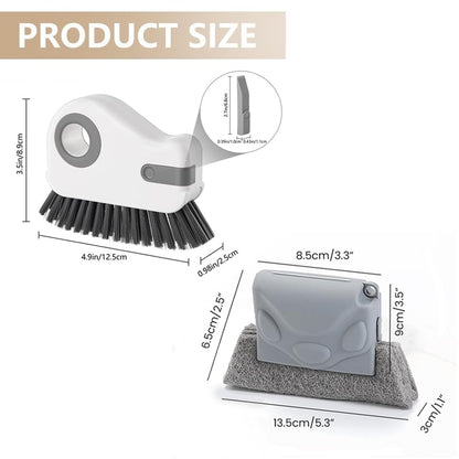 2 in 1 Window Track Cleaning Brush Tools, Hard Bristle Crevice Cleaning Brush, Multifunctional Gap Scrub Brush with Hidden Scraper, Groove Cleaning Brush for Sliding Door Track, Window Sill (Mix#2) - color: Mix#2