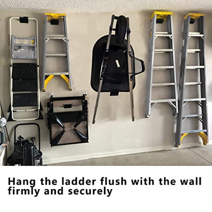 Heavy-Duty Ladder Hanger-Wall Mount Ladder Hook-Garage Wall Wheelbarrow Hangers-4 Pack - size: 4 P
