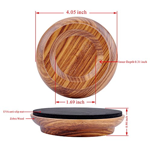 Upright Piano Caster Cups,Premium Quality Hardwood Piano Caster Pads Furniture Leg Pad Set of 4,with Non-Slip Moisture-Proof& Anti-Noise Felt Pads (Zebra Wood) - color: Zebra Wood