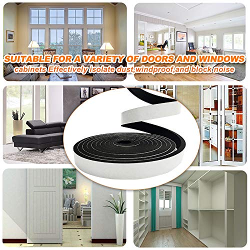 Foam Insulation Tape self Adhesive,Weather Stripping for Doors and Windows,Sound Proof soundproofing Door Seal,Weatherstrip,Pipe Cooling, Air Conditioning Seal Strip (W:1/2In xT: 1/2In XL: 13Ft) - size: W:1/2in Xt: 1/2in Xl: 13ft
