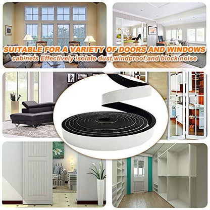 Foam Insulation Tape self Adhesive,Weather Stripping for Doors and Windows,Sound Proof soundproofing Door Seal,Weatherstrip,Pipe Cooling, Air Conditioning Seal Strip (W:1/2In xT: 1/2In XL: 13Ft) - size: W:1/2in Xt: 1/2in Xl: 13ft