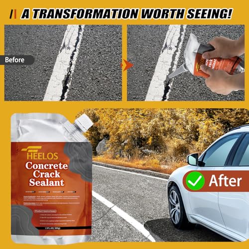 Concrete Crack Filler, 9Packs Premium Concrete Crack Sealant, Weather-Resistant Caulking Glue,Quick-Drying & Waterproof Repair Adhesive for Slabs, Driveways, Sidewalks (Grey) - style: 9Pack-9.9LB