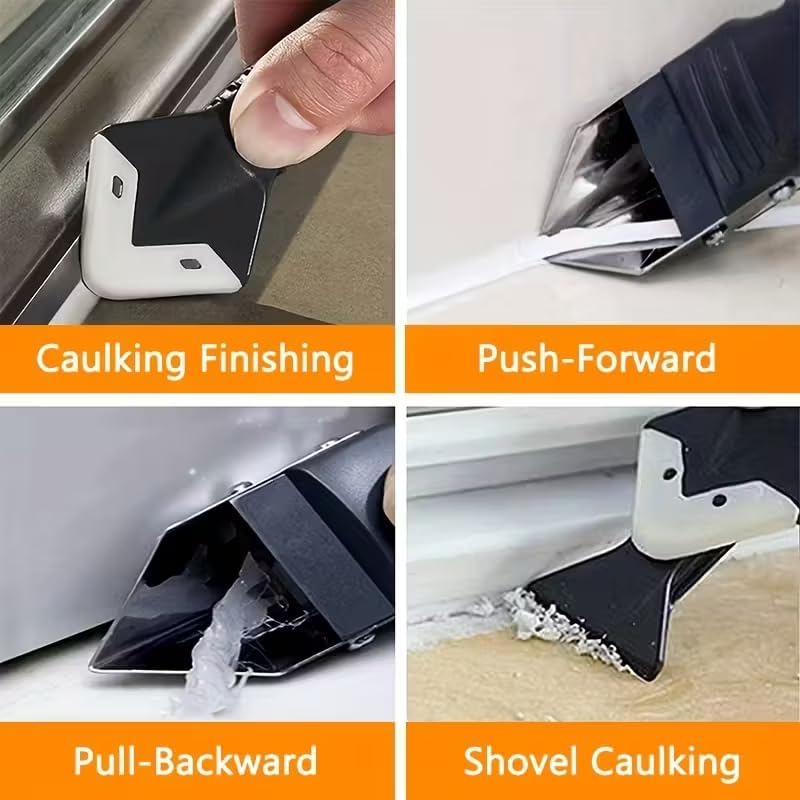 9 PCS Caulking And Grout Tool Kit, Silicone Scraper Set For Sealant Removal And Surface Finishing
