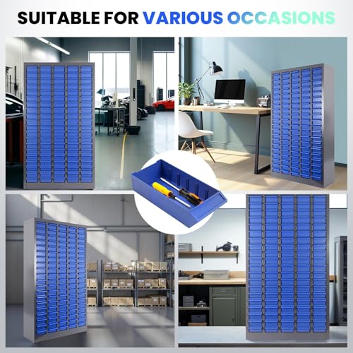 100 Drawers Industrial Nut and Bolt Organizer, Parts Cabinet with 500 Dividers & 200 Label Slots, ABS Drawers Multi-Use Bolt Bins Hardware Organizer System for Workshop, Warehouse and Office - style: 100 Drawers