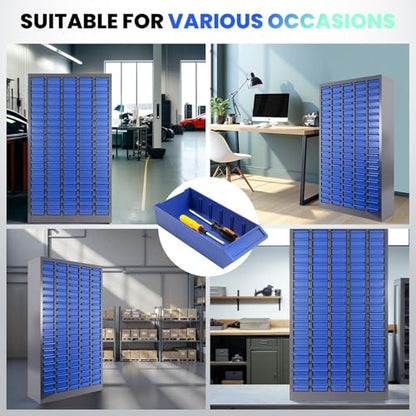 100 Drawers Industrial Nut and Bolt Organizer, Parts Cabinet with 500 Dividers & 200 Label Slots, ABS Drawers Multi-Use Bolt Bins Hardware Organizer System for Workshop, Warehouse and Office - style: 100 Drawers