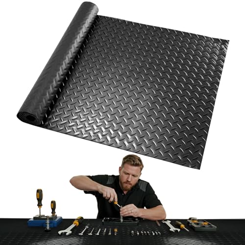 Workbench Mat 70.87" x 23.62" Work Bench Pad, 2mm Non-Slip Steel Plate Tool Station for Painting, Woodworking, Crafting, DIY Building (70.87" x 23.62) - color: Black, size: 23.62" x70.87"