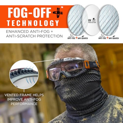 Ergodyne Skullerz Modi Protective OTG Safety Goggle, Indirect Venting, Anti Fog, Scratch Resistant - color: Clear Lens