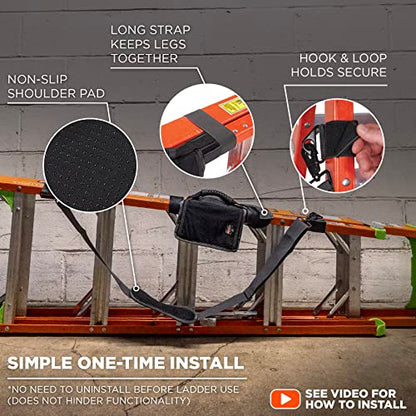 Ergodyne 5300 A-Frame Ladder Shoulder Lifting Strap & Carrying Handle, Transport Ladders with Ease - style: Shoulder Strap + Carry Handle