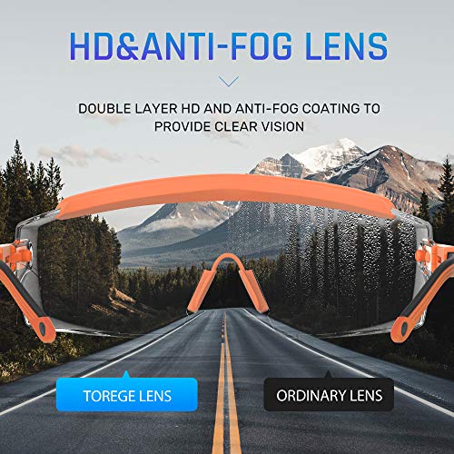 Anti Fog Safety Glasses Safety Goggles Over Glasses Protective Glasses with Anti Scratch Lenses Adjustable - color: Orange