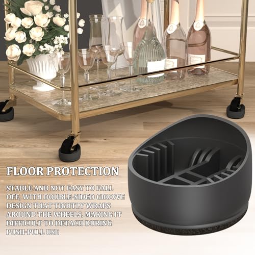 5 Pcs Chair Leg Floor Protectors, Caster Cups Furniture Stoppers for Hardwood Floors, Anti Slip Wheel Stoppers for Quiet & Safe Use