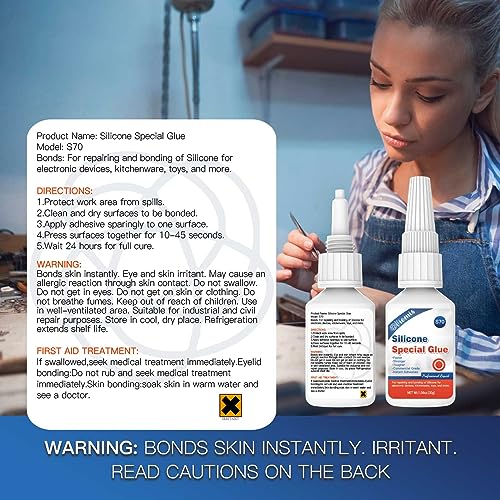 30g Silicone Glue - Strong Adhesive for Repairs and Sealing | Waterproof, Heat-Resistant, and Flexible | Ideal for Glass, Ceramics, Electronics, and More - size: 30g*1, style: Silicone Glue