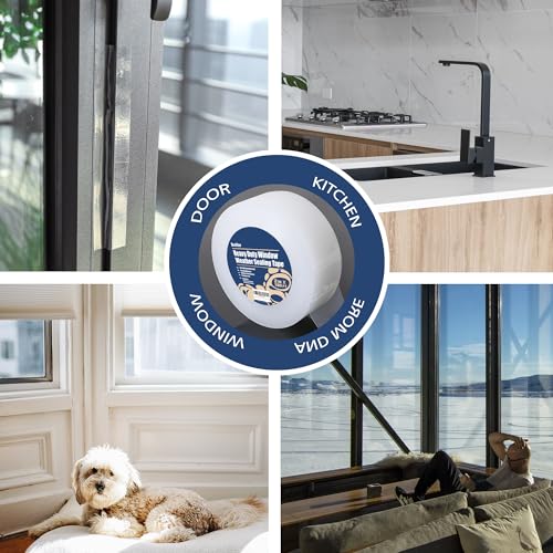 Breliter Heavy Duty Window Weather Sealing Tape - Transparent Window Tape for Winter and AC Insulation, No Mess Winter Window Seal Kit - 3 Inch Wide 180 FT Long - size: 3IN x 180FT