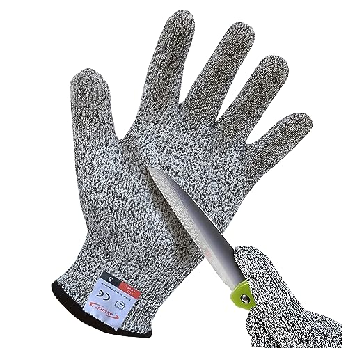 Cutting Gloves, 1 Pairs of Cut Resistant Gloves Food Grade, Cut Resistant Gloves for Kitchen, Oyster Shucking, Fish Fillet Processing, Carving Wood and Gardening(Small-Grey) - color: Gray, size: Small (Pack of 2)