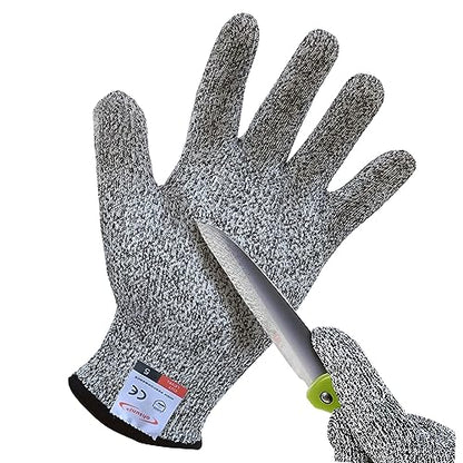 Cutting Gloves, 1 Pairs of Cut Resistant Gloves Food Grade, Cut Resistant Gloves for Kitchen, Oyster Shucking, Fish Fillet Processing, Carving Wood and Gardening(Small-Grey) - color: Gray, size: Small (Pack of 2)