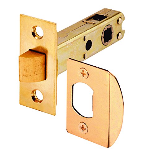 Prime-Line E 2281 Passage Door Latch, 9/32 In. and 1/4 In. Square Drive, Steel, Brass Finish (Single Pack) - color: Brass, size: 1 Count (Pack of 1)