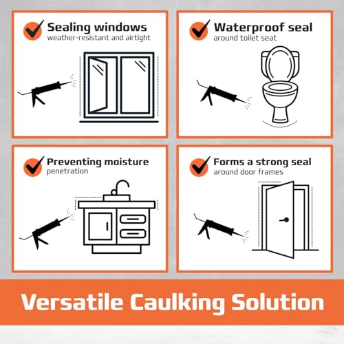 DCP Donseal NS196 Silicone Caulk Sealant 1 Pack – 100% Silicone Tube for Bathroom, Kitchen, Outdoor, Bathtub and Window Seal, 10.1 fl oz – Clear - style: 1-pack