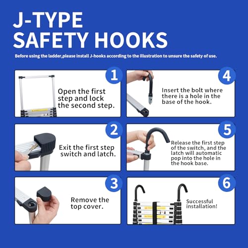JADDUO Telescopic Ladder Hook - size: Hook