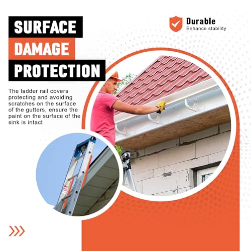 Ladder Stabilizer, Rail Ladder Covers for Gutters & Roof, Ladder Safety Protector Fits Extension Ladders with 1”Wide Offset “T” Profile, Used to Fall Prevention and Scratch Protection, 2 Pack