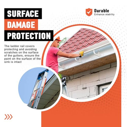 Ladder Stabilizer, Rail Ladder Covers for Gutters & Roof, Ladder Safety Protector Fits Extension Ladders with 1”Wide Offset “T” Profile, Used to Fall Prevention and Scratch Protection, 2 Pack