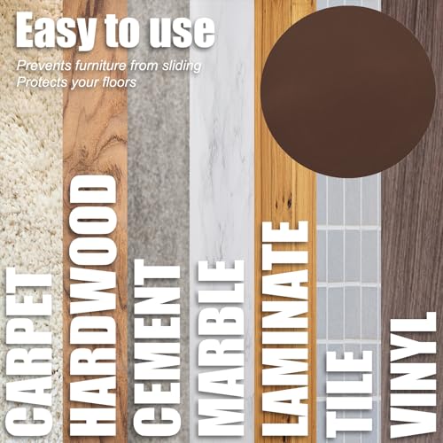 Non Skid Rubber Furniture Pads for Recliners,Furniture Grippers, Gripper Pads,Anti Slide Furniture Pads Hardwood Floor Protector,Fits Recliners,Swivel Chairs,Brown Solid Pad (27.5’’ Outside Diameter) - size: R-Coffee-S-27.5"