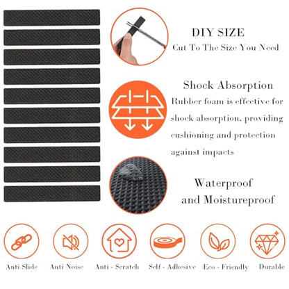 Fursafe&Q Non Slip Furniture Pads - Furniture Grippers for Hardwood Floors, 30 PCS Brown Non Skid Pads for Furniture Legs, Self Adhesive Rubber Furniture Floor Protectors - Keep Furniture in Place - size: 30 Pcs Rectangular