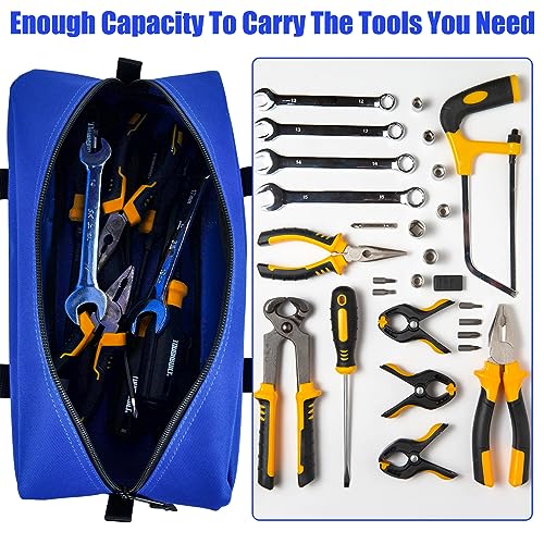 MELOTOUGH Utility Tool Tote bag Combo Kit-Includes 2 Medium Tool Organizer Bags for Electrician, Plumbing, Gardening, HVAC & More (14 inch,Black&Bule) - color: Black & Blue