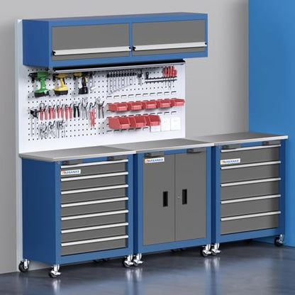 LARBANKE Tool Chest with Wheels and 4 Pad Feet,Tool Chest with 2 Doors and Adjustable Shelves,Lockable Steel Chest for Garage,Home and Office,can be Combined to Large Cabinet Set - style: 2 Door Rolling Tool Chest