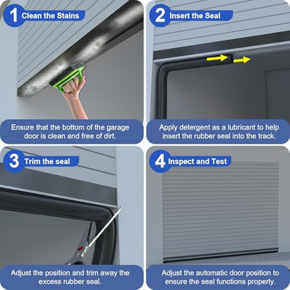 Premium Garage Door Bottom Seal - 18ft Weatherproof EPDM Rubber, Easy Install, Blocks Drafts/Rain/Rodents, Noise-Reducing & Energy Saving - color: with Track, size: 18 Ft