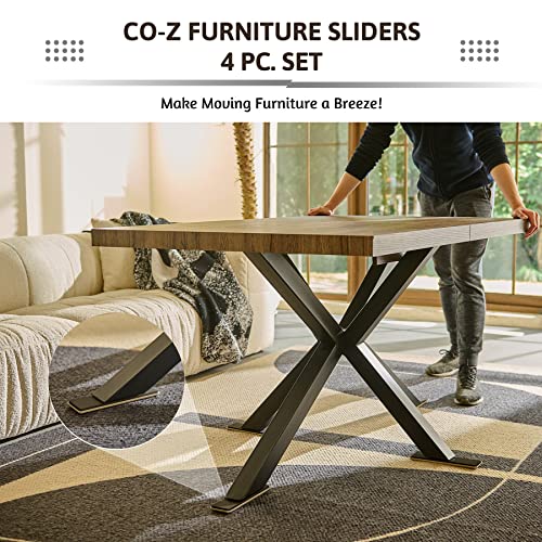CO-Z Large Furniture Sliders - 4 Pack, 2 1/2" x 9" Rectangle Reusable Furniture Sliders for Carpet, Heavy-Duty Furniture Gliders Movers for Hardwood Floors, Plastic Moving Pads for Heavy Furniture - size: 9" Rectangle-4 Pack, Plastic