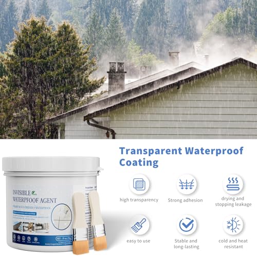 Invisible Waterproof Agent Transparent Repairing Leak Waterproof Adhesive for Roofs, Walls, Bathroom, Shower, Window Sills, Indoor & Outdoor Water Proof Coating 35 Oz - style: 35 OZ