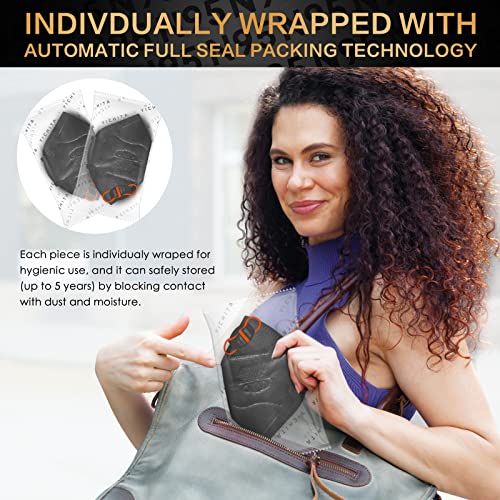 N95 Mask NIOSH Approved 60-Pack, Particulate Respirator N95 Face Masks Universal Fit - Individually Wrapped, Black - color: 60 Pack - Black