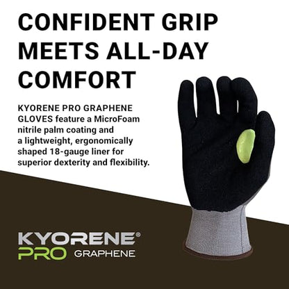 Armor Guys 00-810 Kyorene Pro Graphene Black Nitrile Work Gloves (ANSI Cut Level A1) – Touchscreen Compatible, Ergonomic, Light Gloves for Gardening, Warehousing & Maintenance – X-Large (12 pairs) - size: X-Large (Pack of 12)