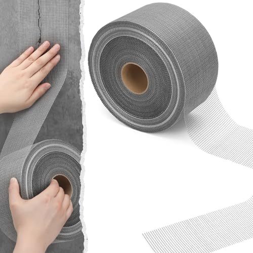 500 ft x 4 Inch Cement Board Joint Tape Self Adhesive Durable Gray Fiberglass Mesh Drywall Mesh Repair Tape for Cement Board Joints Repairing, Sealing and Strengthening - size: 500 ft X 4 Inch