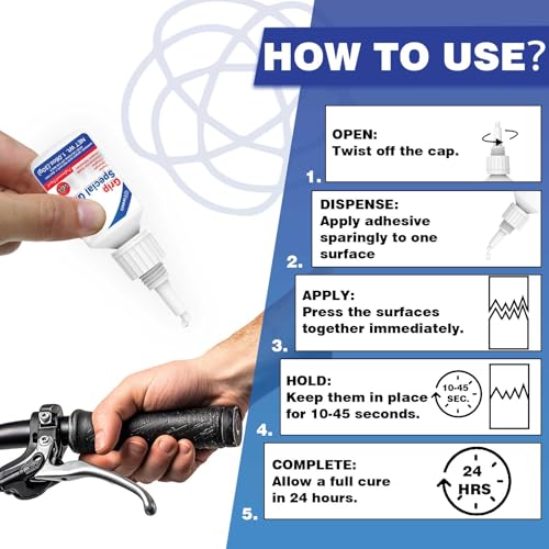 30g Motorcycle Grip Glue, Instant Handlebar Adhesive for Dirt Bike, ATV, MTB & Snowmobile, Professional Quick-Dry Flexible Bond, Waterproof & Vibration Resistant Clear Liquid Glue - size: 30g*1, style: Grip Glue